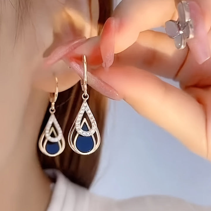 Ralia™ Double Drop Earrings with Cutout Design and Elegant Finish