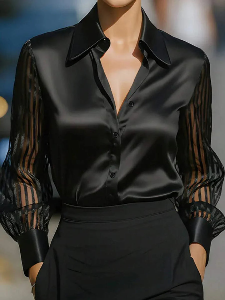 Ellery™ Elegant Blouse with Sheer Sleeves