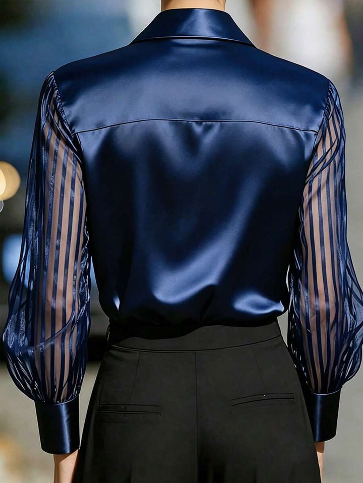 Ellery™ Elegant Blouse with Sheer Sleeves