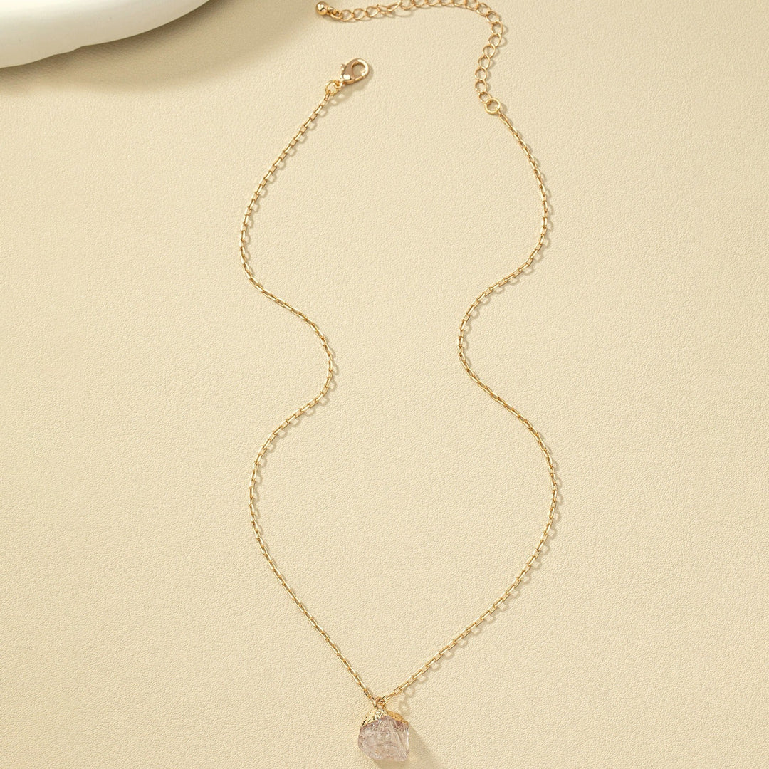 Taria™ Minimalist Necklace with Irregular Pendant Plated in 14K Gold