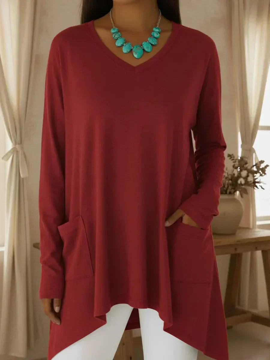 Boglarka | Relaxed V-Neck Pullover