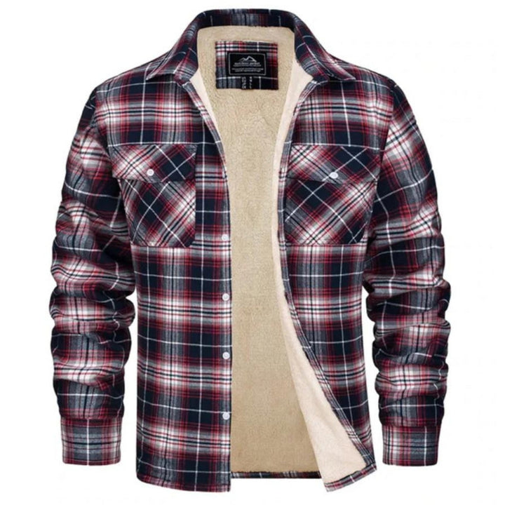 Plaid Overshirt | Men's Button-Up Fleece Lined Shirt Jacket for Winter