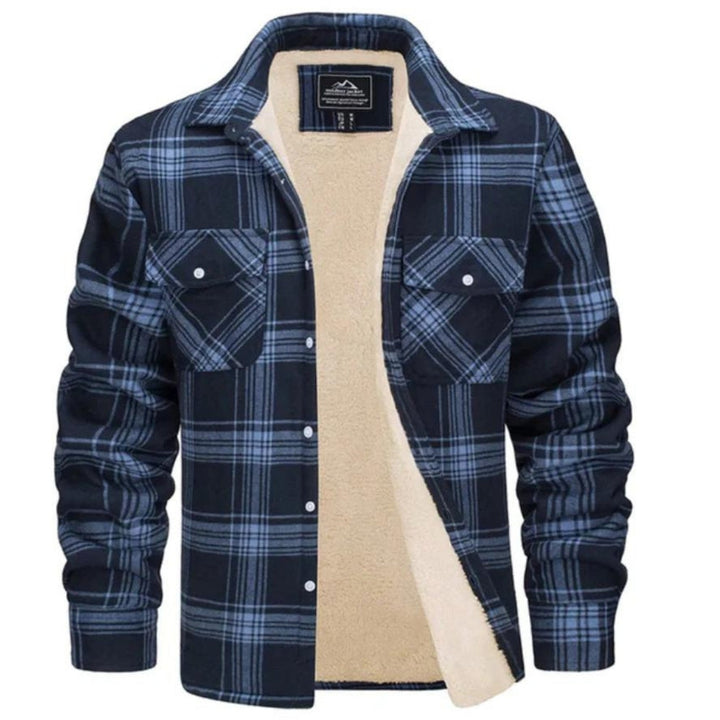 Plaid Overshirt | Men's Button-Up Fleece Lined Shirt Jacket for Winter