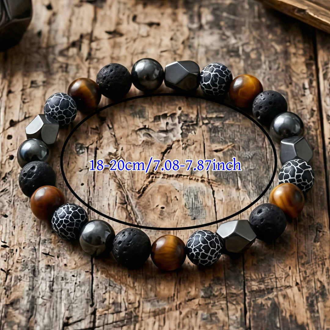 Korevane™ Handmade Natural Stone and Hematite Bracelet for Men