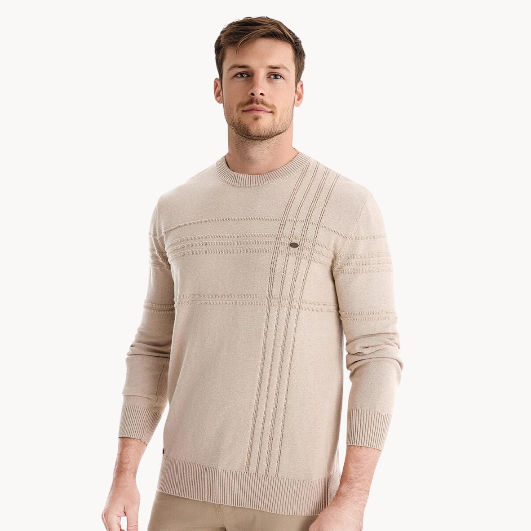Men's Jumper with Check Design