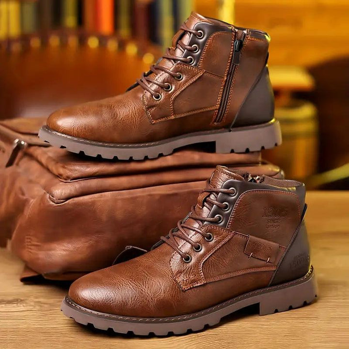 Bill | Elegant Leather Boots with Side Zipper