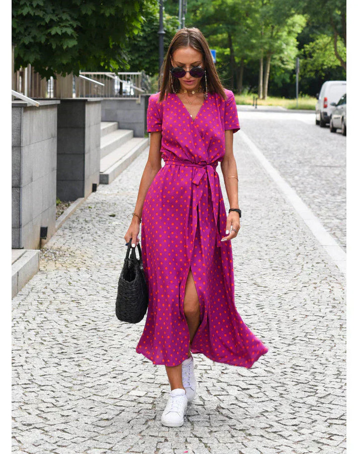 Delia™ Elegant Dress with V-Neck and Shaping Cut