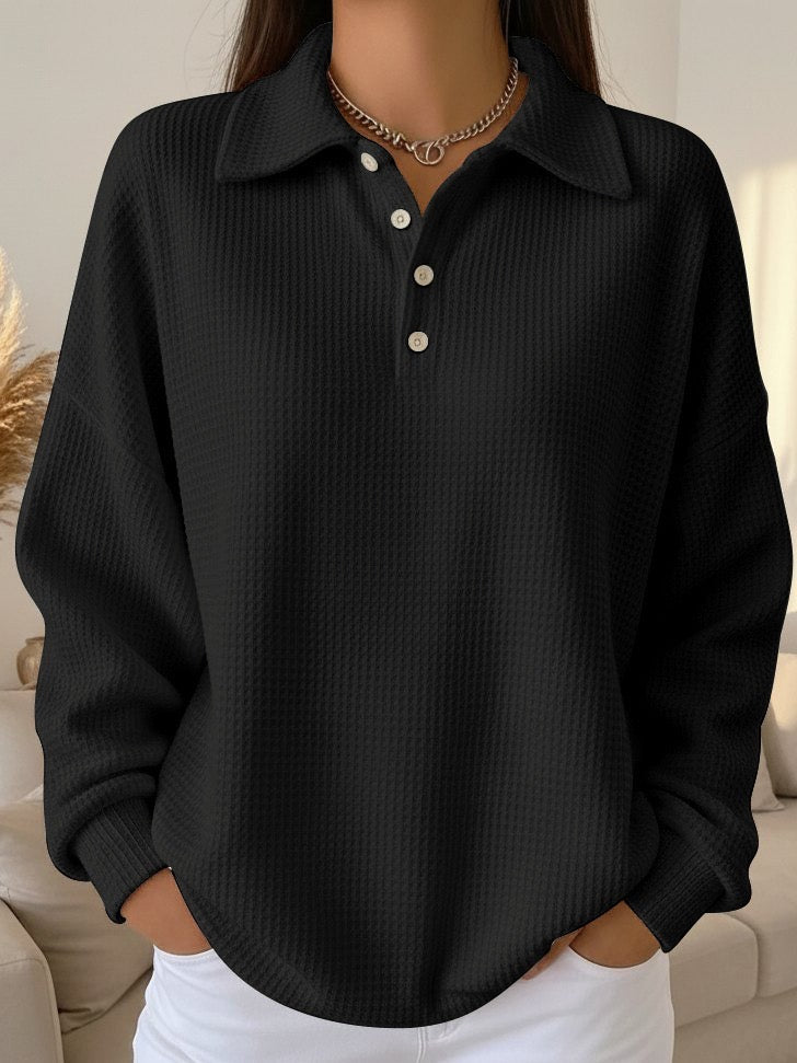 Michelle | Soft Collar Polo Sweater