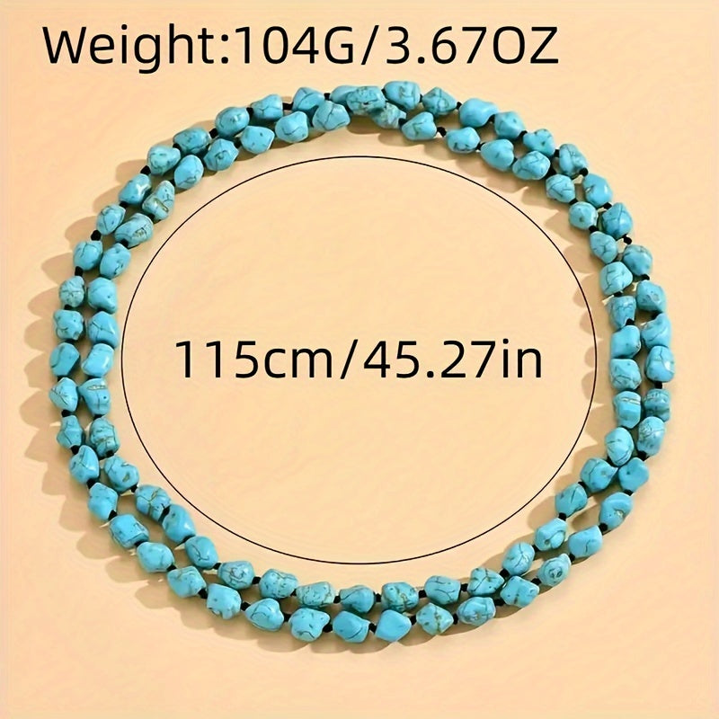 Saria™ Double Layer Bohemian Collar with Turquoise and Natural Stones